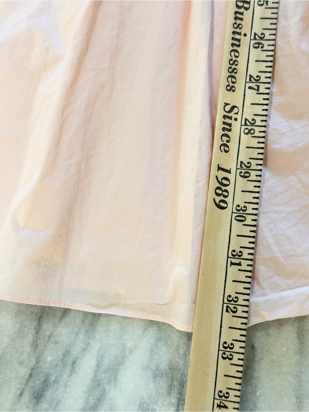 Puff Sleeve Babydoll Dress in Pale Peach - Picture 7 of 9
